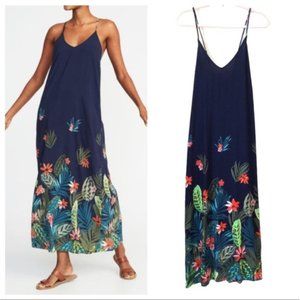 Old Navy Tropical Print V-Neck Maxi Dress